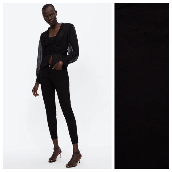 Zara Pants - NWT. Zara Black Cotton Trousers. Size 6.